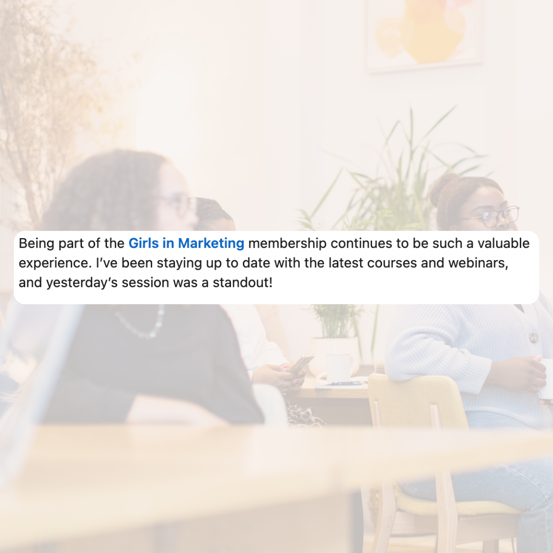 Being part of the Girls in Marketing membership continues to be such a valuable experience. I've been staying up to date with the latest courses and webinars and yesterday's session was a standout!